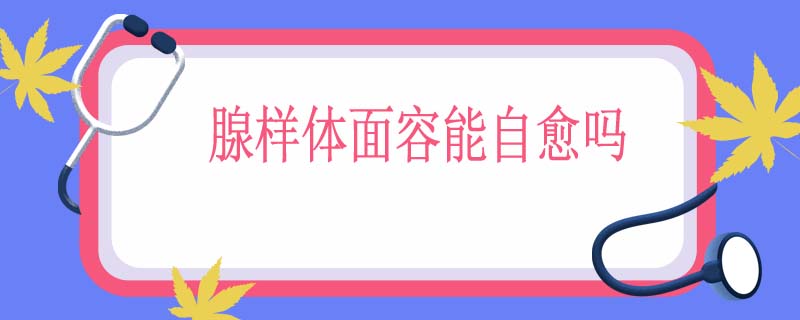 腺样体面容能自愈吗
