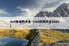 dnf商城药大全（dnf药剂大全2020）
